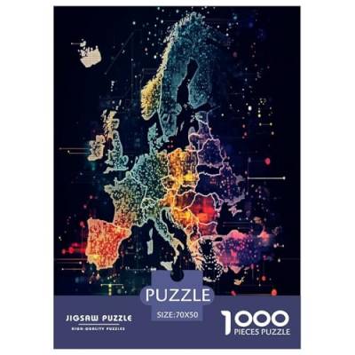 Europäische Karte Puzzle 1000 Teile Schwer Puzzle Spielzeug Pädagogisches Spiel Impossible Herausforderungsspielzeug Für Erwachsene Kinder 70x50cm/1000pcs von ChengzeTCo